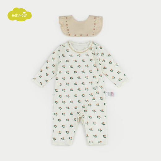 【尺码偏小请拍大一码】moimoln小云朵童装2021年秋冬新款女宝纯棉长袖连体衣可爱爬服LQW0NAUU27 商品图0