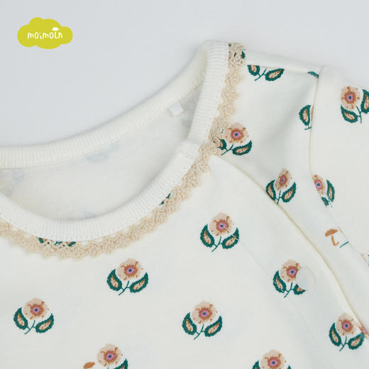 【尺码偏小请拍大一码】moimoln小云朵童装2021年秋冬新款女宝纯棉长袖连体衣可爱爬服LQW0NAUU27 商品图2