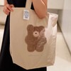 毛绒小熊双色带拉链帆布包 商品缩略图6