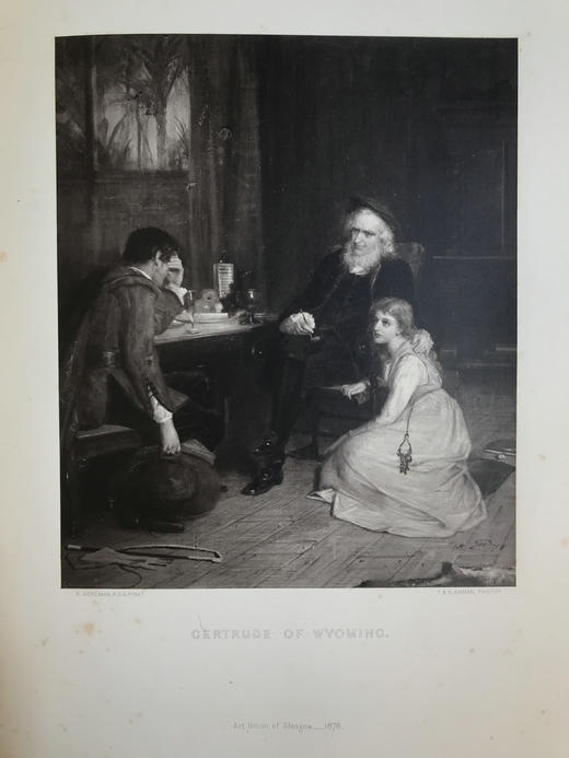 4开本！1878年 坎贝尔诗中场景版画集 4幅版画插图 漆布精装 商品图3