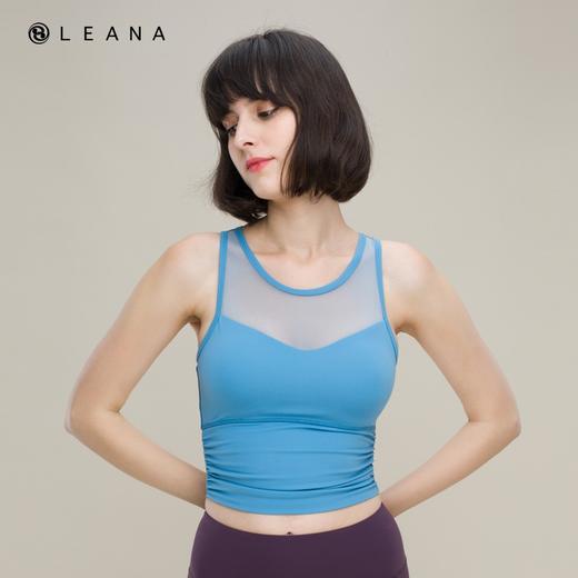 LEANA网纱运动跑步健身瑜伽速干带胸垫可拆防震聚拢背心3111 商品图1
