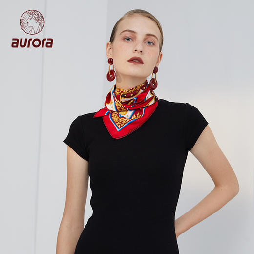 突尼斯面具狂欢 真丝丝巾 商品图1