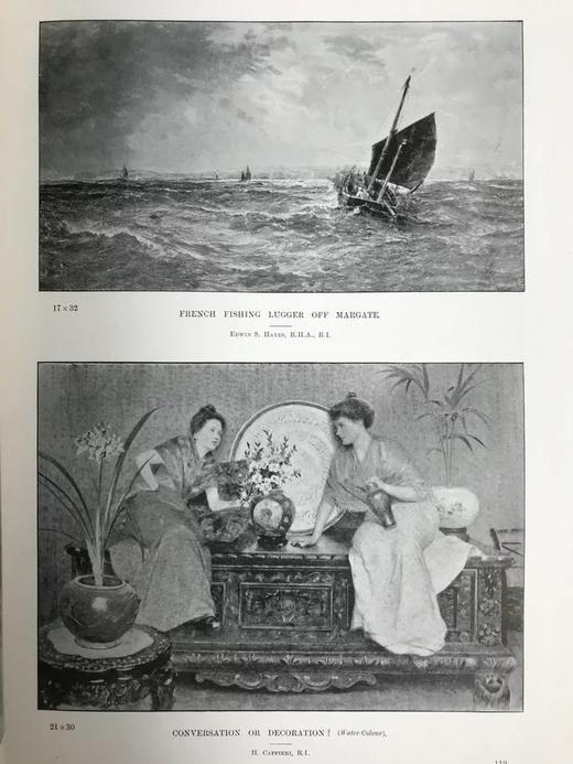 1899年 英国皇家美术学院作品图集 数百幅插图 漆布精装大16开 商品图7