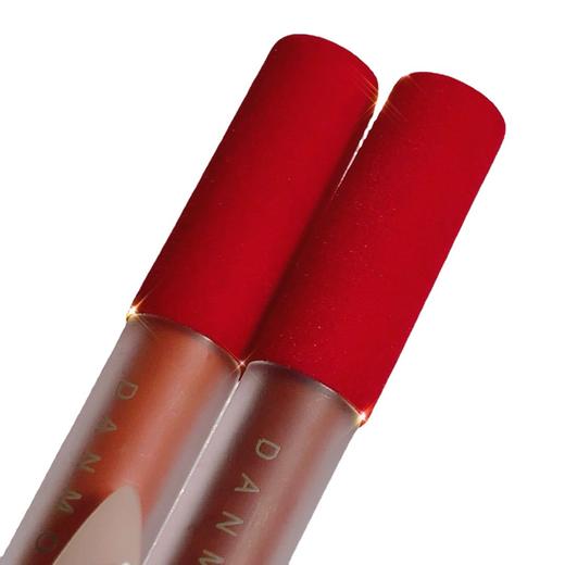 DANMOLU红丝绒4支装 唇釉套装哑光雾面丝绒天鹅绒红平价口红 商品图4