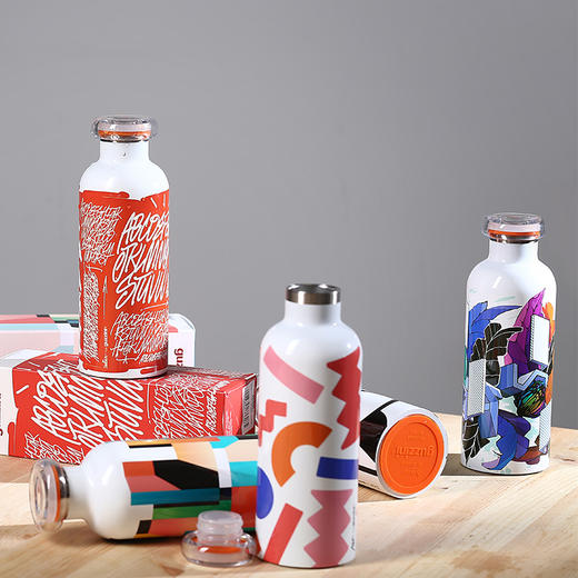 利快街头文化保温杯意大利进口高档双层不锈钢男女泡茶杯便携水杯 商品图1