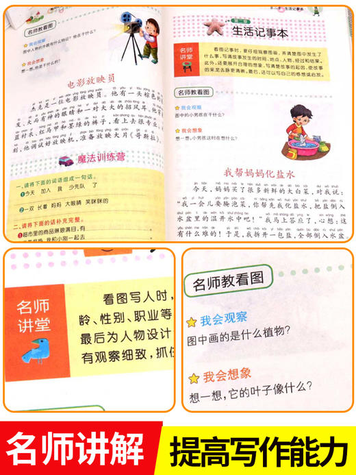 黄冈作文 小学生 看图说话写话1-6年级作文书 起步作文彩图版注音版 同步练习带拼音范文 商品图5