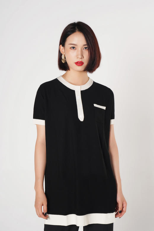 臣禾【100%羊毛】撞色拼接针织衫K212090603 商品图3