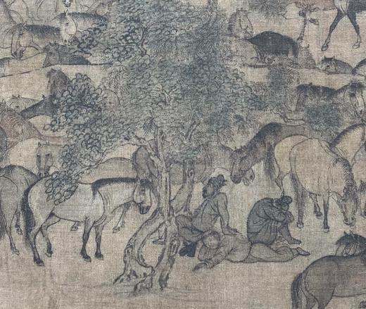 【定制书画】（北宋）李公麟《五马图》《临韦偃牧放图》纸本 手卷 馆藏书画高仿复制艺术品（付款后28天内发货） 商品图5