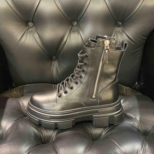 LFGJ女鞋  2295   真皮短靴女鞋新款超火英伦风双拉链短筒粗跟厚底马丁靴 商品图1