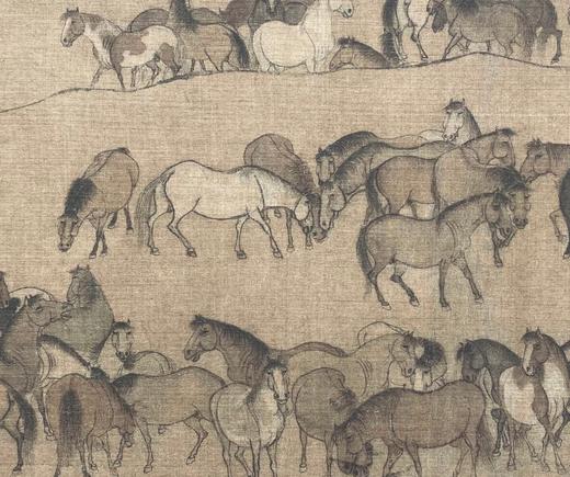 【定制书画】（北宋）李公麟《五马图》《临韦偃牧放图》纸本 手卷 馆藏书画高仿复制艺术品（付款后28天内发货） 商品图8