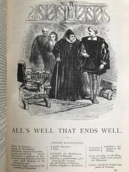 1875年 莎士比亚作品集（全2卷） 约翰·吉尔伯特340幅插图 皮装16开 商品图5