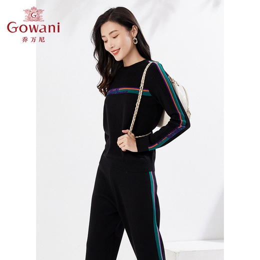 乔万尼新款羊毛针织衫轻款条纹软糯亲肤EI3M278 商品图2