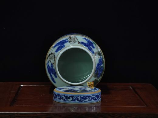 余志强：青花斗彩百鹤图茶叶罐 商品图3