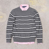 条纹撞色棉质 胸前刺绣 圆领毛衣/针织衫 特惠 T-1086 商品缩略图3