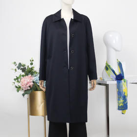 FOCALS福柯斯春秋新款休闲羊毛混纺中长款外套风衣风F2YCF608B7