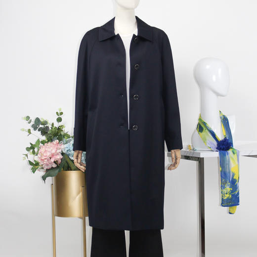 FOCALS福柯斯春秋新款休闲羊毛混纺中长款外套风衣风F2YCF608B7 商品图0