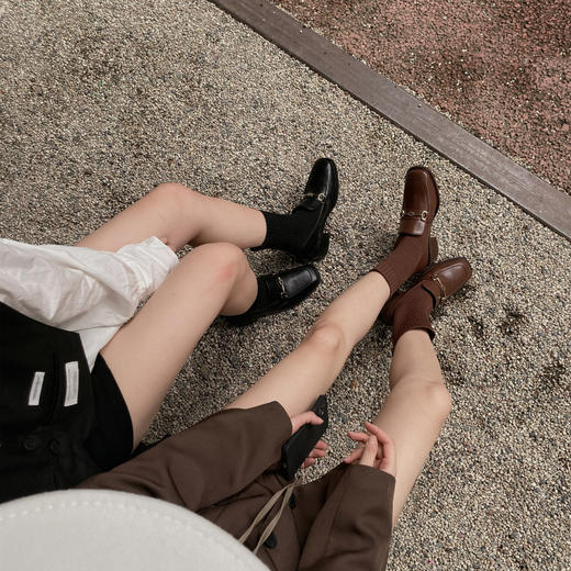 清仓|THE SOWING 真皮英伦风飞织靴粗跟连袜短靴乐福靴 .潮快闪[福利品] 商品图0