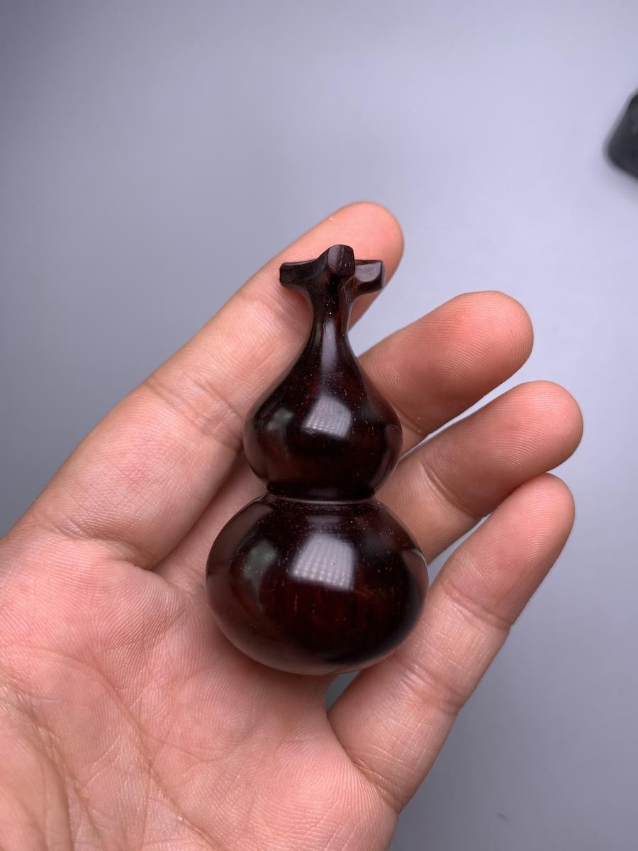 小叶紫檀龙头葫芦手把件 c31