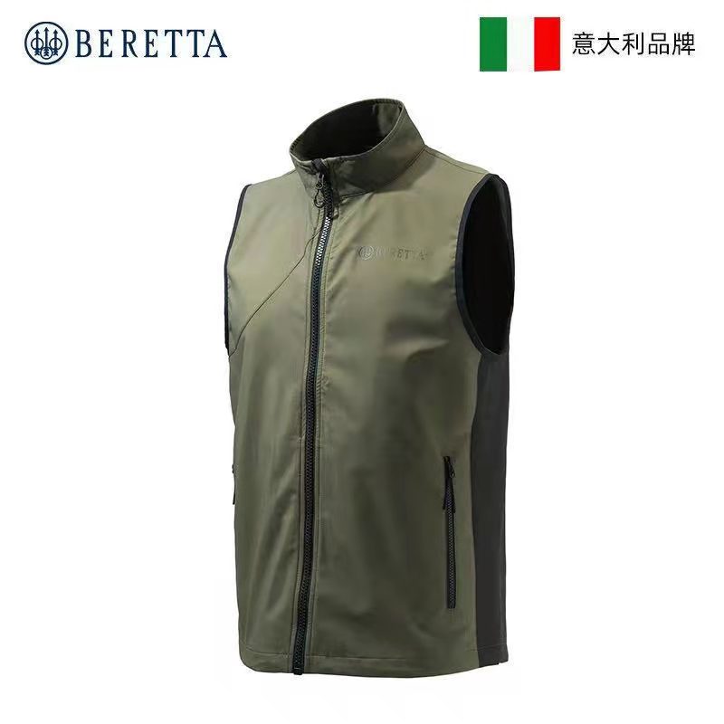 意大利BERETTA立领防风背心-绿色