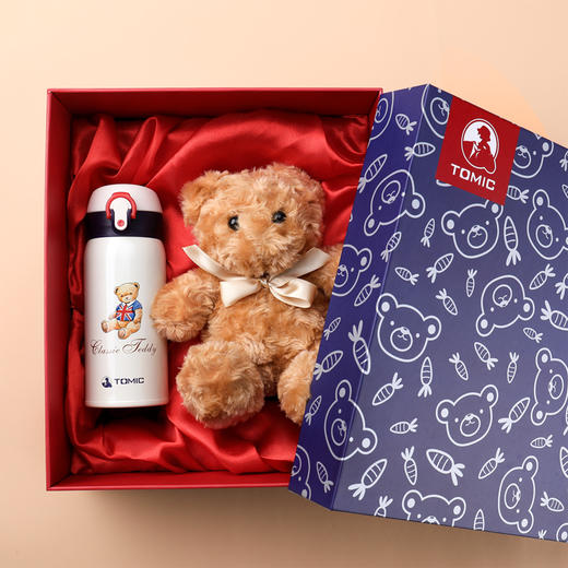 特美刻 泰迪熊小巧可爱便携弹跳316不锈钢保温杯子女士茶水杯 商品图1