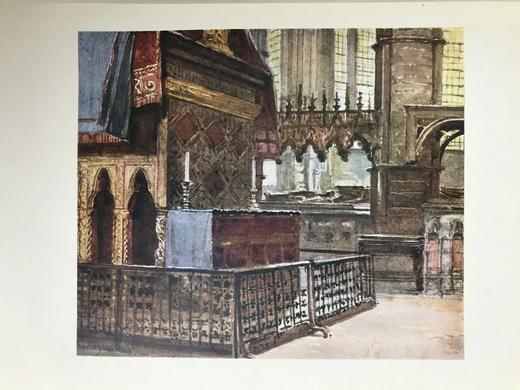 1906年 威斯敏斯特教堂 21幅彩色插图 漆布精装大32开 商品图5