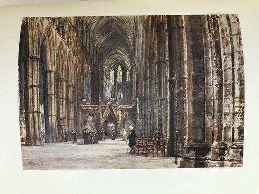 1906年 威斯敏斯特教堂 21幅彩色插图 漆布精装大32开 商品图12