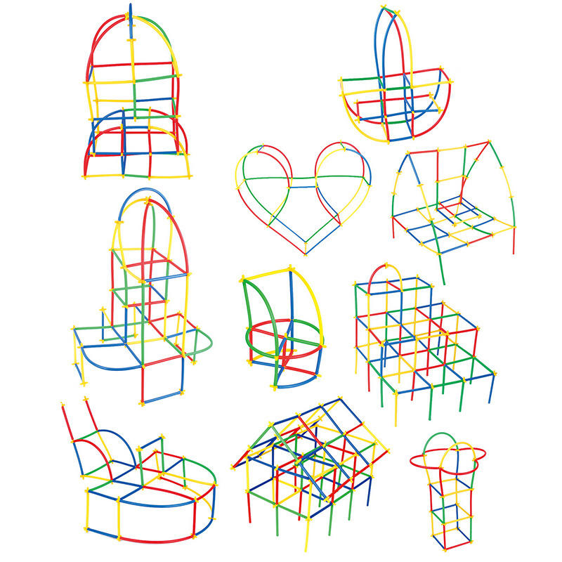 创意4d大型空间建构拼插吸管积木 网红爆款幼儿园儿童早教3-10岁diy