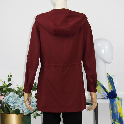 FOCALS福柯斯春秋新款宽松休闲连帽短款外套风衣F2YCF685R3 商品图2