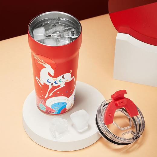 共禾京品X遇见博物 便携不锈钢保温杯-九色鹿 商品图5