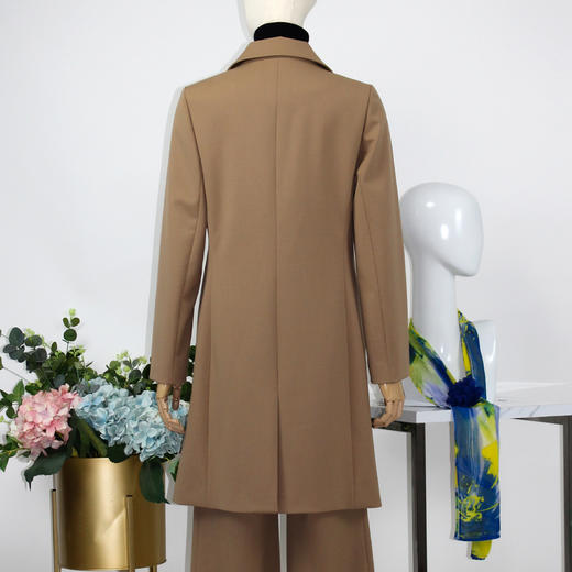 FOCALS福柯斯春秋新款修身羊毛混纺一粒扣中长款外套风衣FYJCF588 商品图2