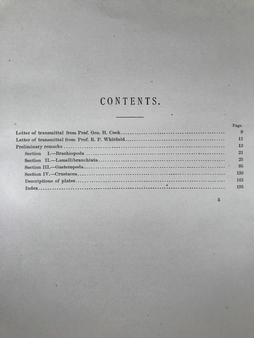 1894年 新泽西中新世地层软体与甲壳动物化石图鉴 24页版画插图 漆布精装大16开 商品图3