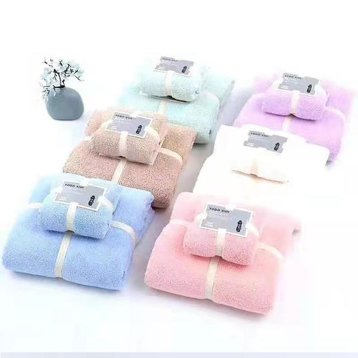 珊瑚绒毛浴巾组合 舒享好眠！快速回弹支撑，长久不易变形 3秒瞬吸 5分速干 远离掉毛困扰 商品图1