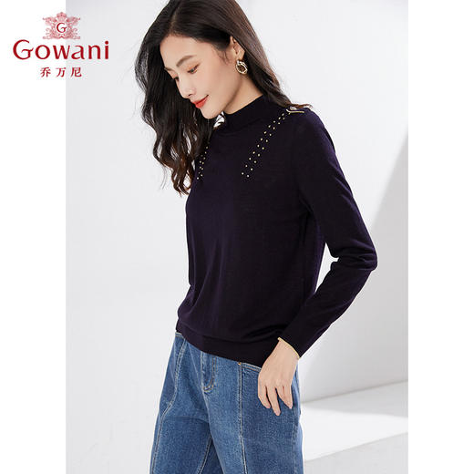 乔万尼早新款亲肤羊毛针织衫修身显瘦EI3M280 商品图2