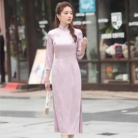 XGT-Q2370古典优雅改良缎面提花民族风旗袍