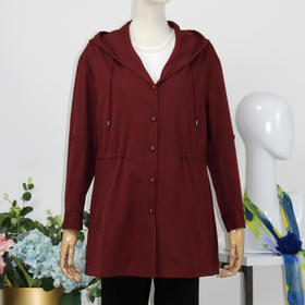 FOCALS福柯斯春秋新款宽松休闲连帽短款外套风衣F2YCF685R3