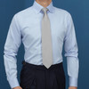 高唯男士白/蓝小斜纹DP工艺全免烫法式/英式高领衬衫 商品缩略图0