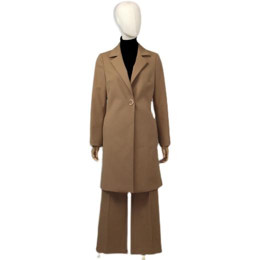 FOCALS福柯斯春秋新款修身羊毛混纺一粒扣中长款外套风衣FYJCF588 商品图4