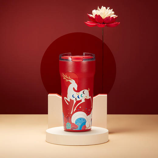 共禾京品X遇见博物 便携不锈钢保温杯-九色鹿 商品图4