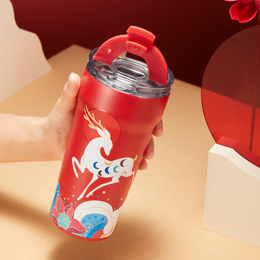 共禾京品X遇见博物 便携不锈钢保温杯-九色鹿 商品图1