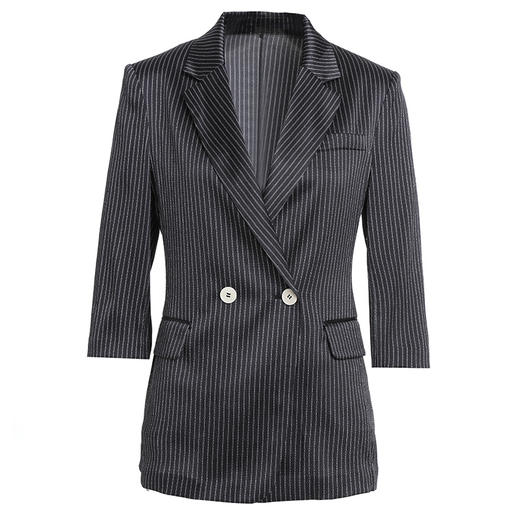 乔万尼早春新品西装重磅真丝气质条纹EI3B139 商品图4