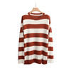 EAZYPEZY  NEMO粗条纹前开叉羊绒羊毛套头衫 商品缩略图4