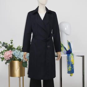 FOCALS福柯斯春秋新款羊毛混纺过膝中长款外套风衣F2YCF607B7