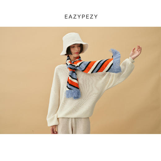 EAZYPEZY  极光系列斜条纹羊绒羊毛围巾 商品图3