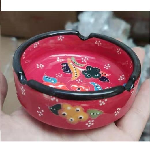 土耳其手绘陶瓷烟灰缸 8cm-小 商品图0