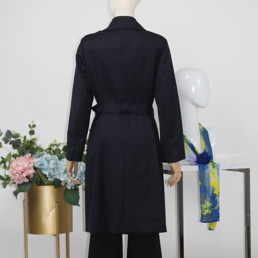 FOCALS福柯斯春秋新款羊毛混纺过膝中长款外套风衣F2YCF607B7 商品图2