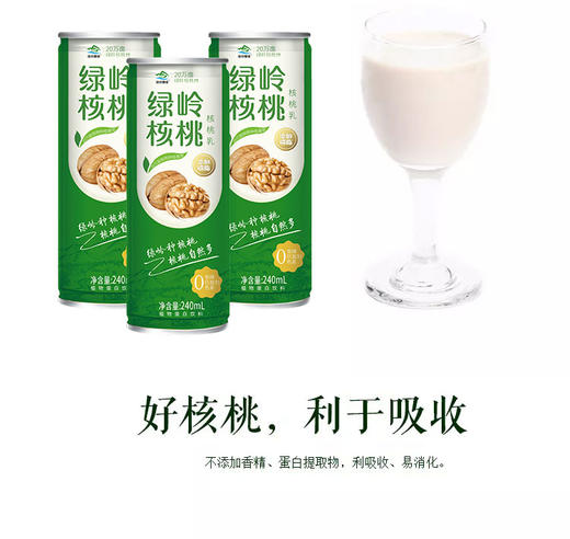 绿岭核桃核桃乳  240ml*20罐/箱  植物蛋白饮料 商品图1