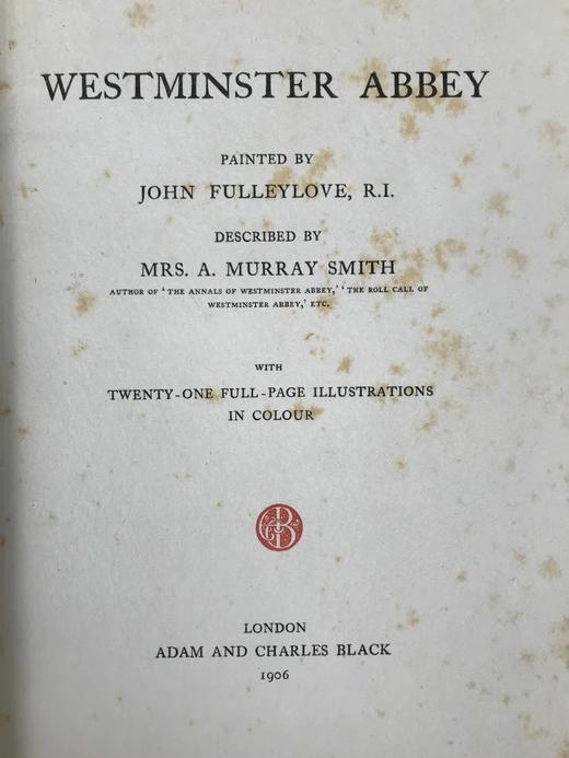 1906年 威斯敏斯特教堂 21幅彩色插图 漆布精装大32开 商品图2