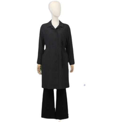 FOCALS福柯斯春秋新款休闲薄款羊毛混纺中长款外套风衣F2YCF502A3 商品图4