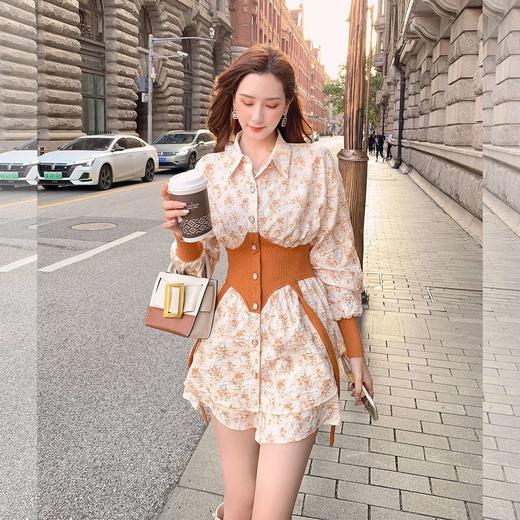 【清仓非质量问题不退换】张心子「浮生若梦」港风套装女复古chic2021秋季新款衬衫裙两件套U210875 商品图2