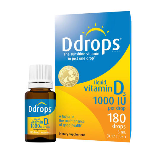 【开团专用】Ddrops 婴儿纯维生素D3滴剂蓝色款 2.5ml90滴/紫色款2.8ml100滴/成人维生素D3 5ml 商品图6
